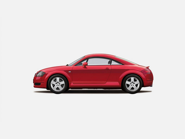 Illustration eines Auto TT in Rot auf weißem Hintergrund